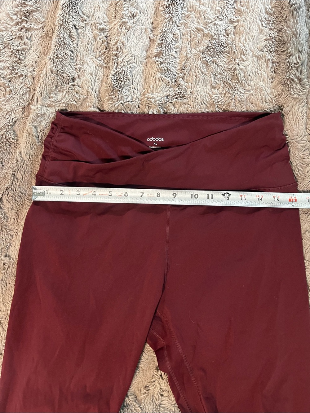 Ododos xl women’s V-Waist Leggings - Burgundy leggings short girl friendly - Picture 6 of 8